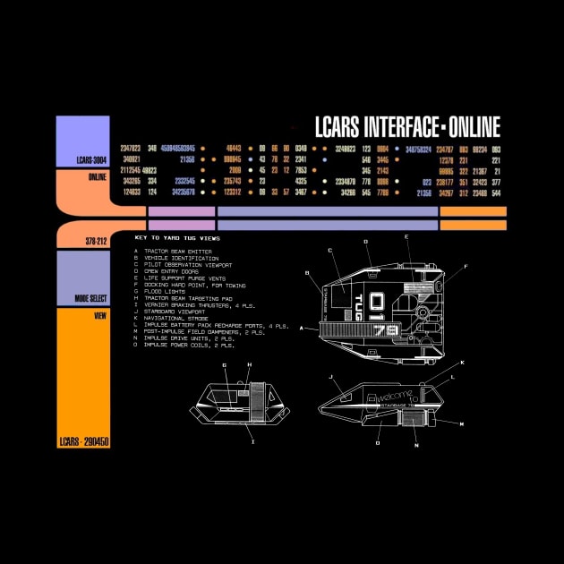 Library Computer Readout Showing Space Dock Yard Tug by Starbase79