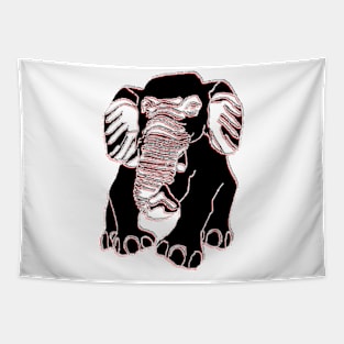 Elephant silhouette Siluet 3D 大象 elefant pixelart Tapestry