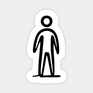 Stick figure man in black ink Magnet