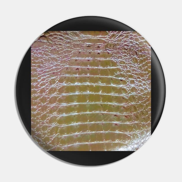 Photographic Image of Reptile Skin - Alligator / Crocodile Silver Metallic Pin by CrazyCraftLady