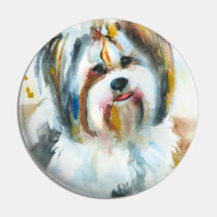 Biewer Terrier Watercolor - Dog Lover Gifts Pin