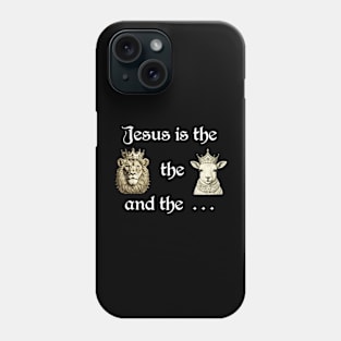 Jesus is the Lion, the Lamb, & G.O.A.T. - White, Unisex Christian Cotton T-Shirt, Stylish White Imagery, Trendy Spiritual Shirt, Christian Apparel, Comy, Soft Phone Case