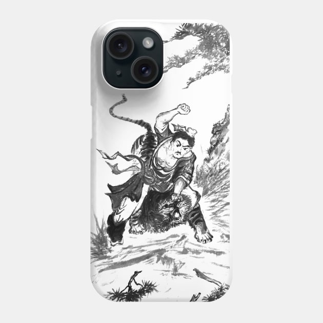 Tiger Fighter Ink Painting Phone Case by VeRaWoNg