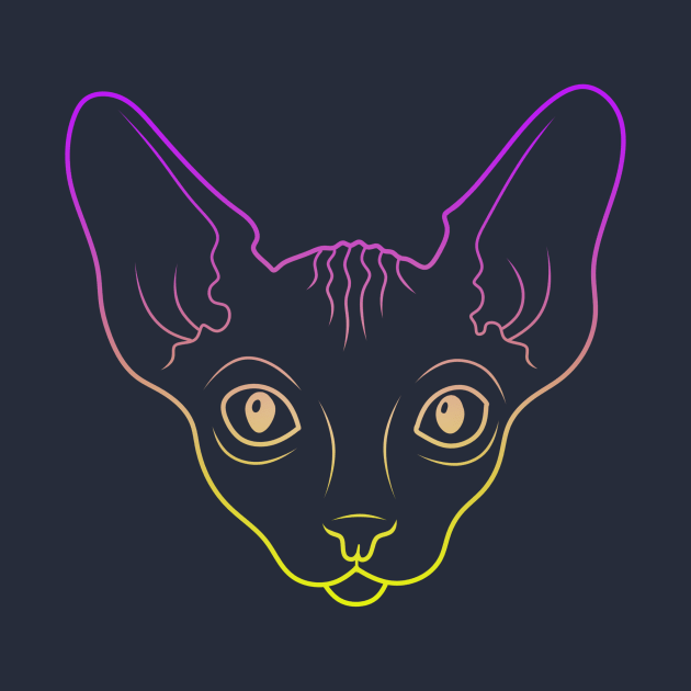 Purple-Yellow Sphynx Cat by ArtFork