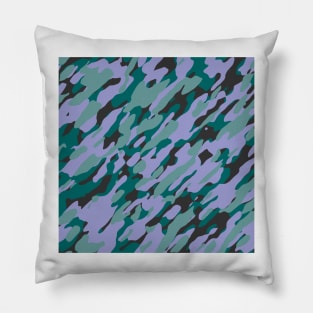 Teal Camouflage Pillow