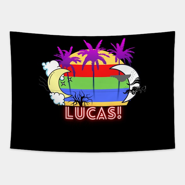 First name shirt!( Lucas)  It's a fun gift for birthday,Thanksgiving, Christmas, valentines day, father's day, mother's day, etc. Tapestry by Muymedia