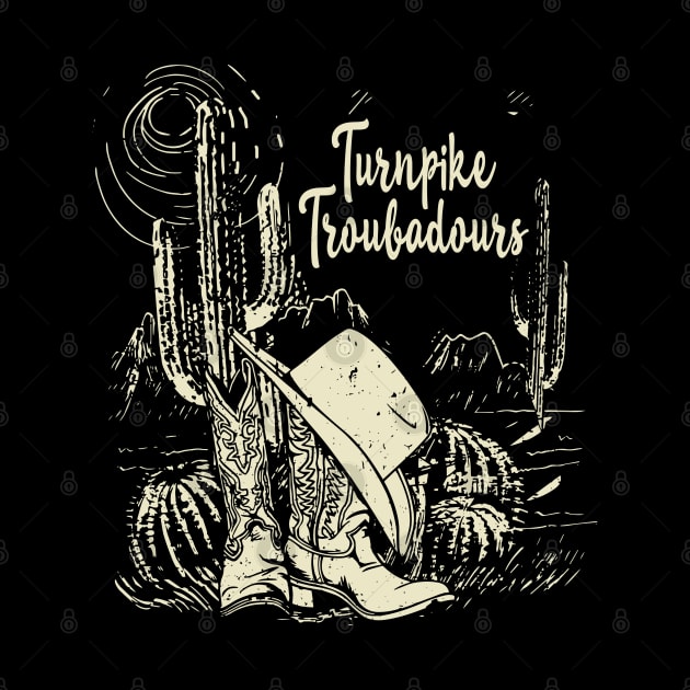 Turnpike Troubadours Desert Western Cactus Boots Music Quote by Beetle Golf