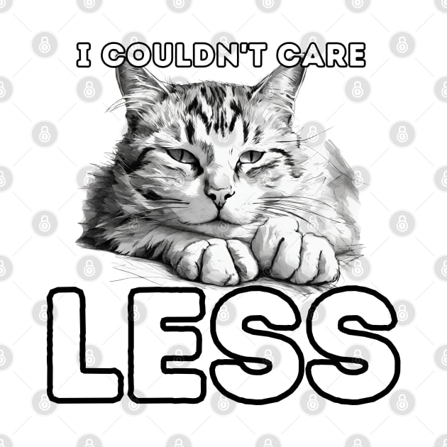 "I couldn't care less" sarcastic cat by in leggings