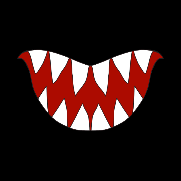 Funny Cartoon Monster Big Sharp teeth Smile by galaxieartshop