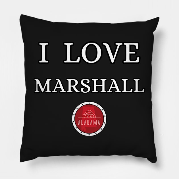 I LOVE MARSHALL | Alabam county United state of america Pillow by euror-design