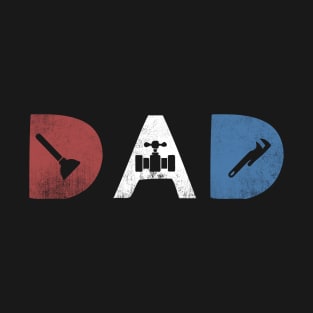 Plumber Dad Plumbing Retro Father Perfect for Dads Vintage T-Shirt