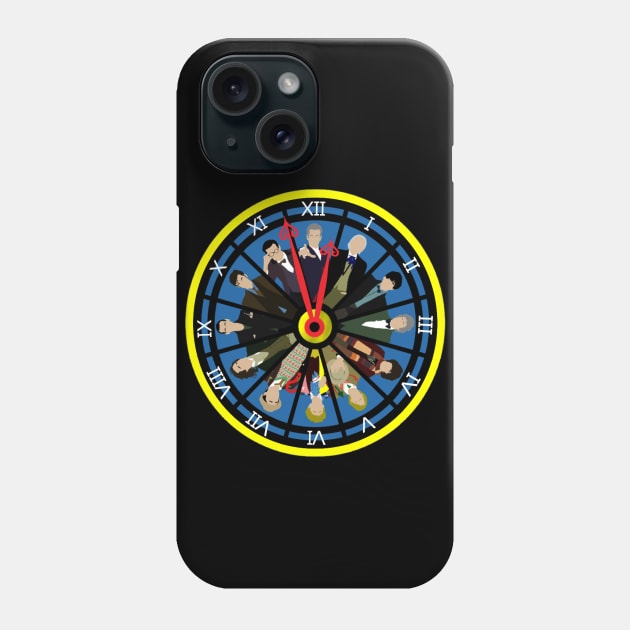 Tick Tock Doctor clock (Black) Phone Case by MrSaxon101