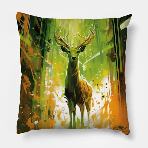 Scifi Deer Pillow by Salogwyn