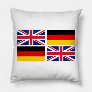 German and United Kingdom Flag x2 Pillow