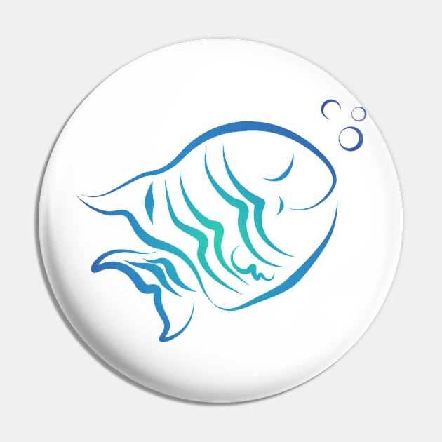 cute blue fish doddle Pin by Hispaniola-Fineart