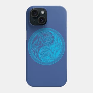 Celtic Yin Yang - blue Phone Case