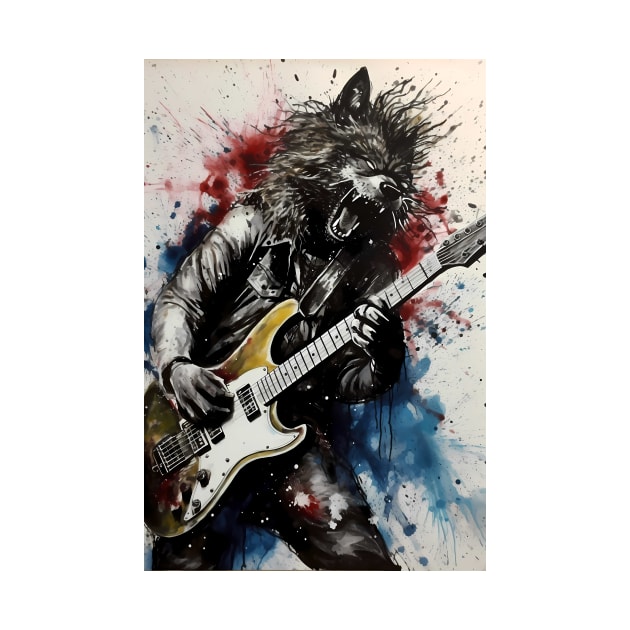 Werewolf Shredding Guitar by TortillaChief