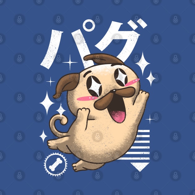 Kawaii Pug by Vincent Trinidad Art