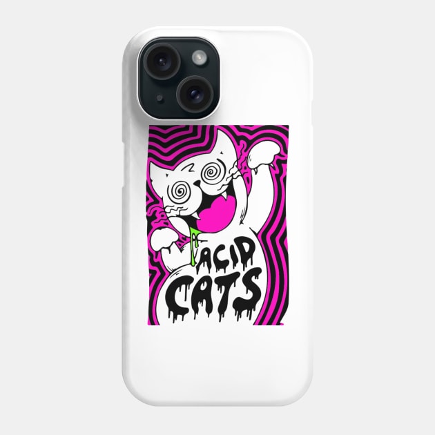 Acid cats - Catsondrugs.com - Techno, rave, edm, festival, techno, trippy, music, 90s rave, psychedelic, party, trance, rave music, rave krispies, rave flyer T-Shirt Phone Case by catsondrugs.com