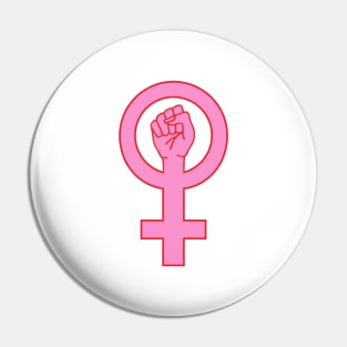 Female symbol with hand Pin