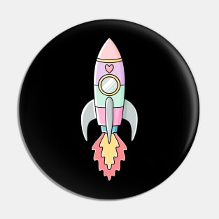 Kawaii Rocket Ship Pin