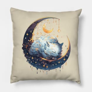 Sleeping Moon Cat Pillow