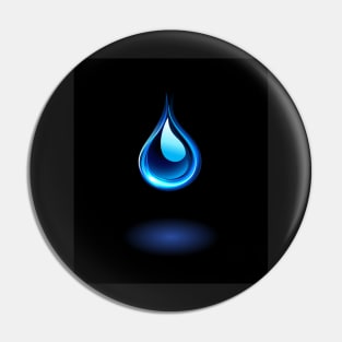 Glowing water drop ( Clean water ) Pin
