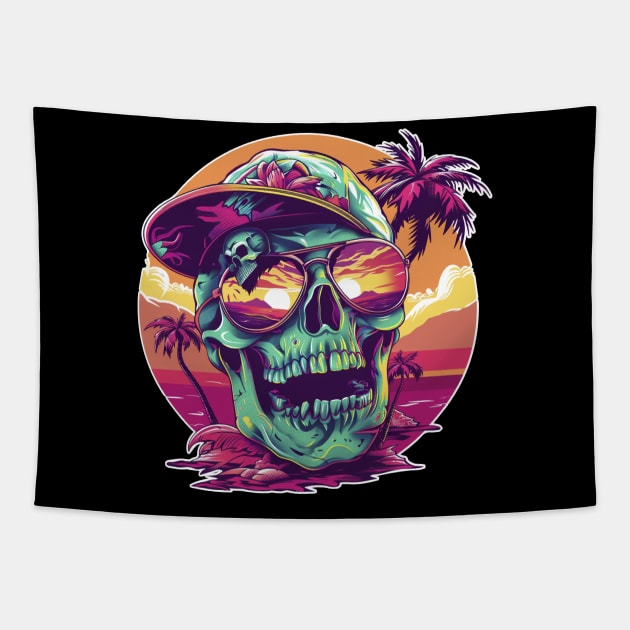Summer Skull Vibes 02 Tapestry by NineBlack