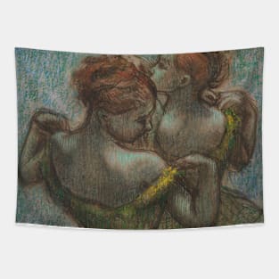 Two Dancers, Half-length by Edgar Degas Tapestry