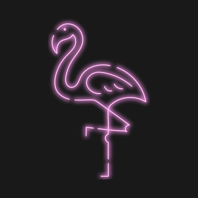 Neon Pink Flamingo by MikeNotis