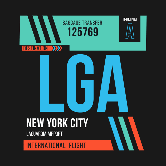 New York (LGA) Airport Code Baggage Tag by SLAG_Creative