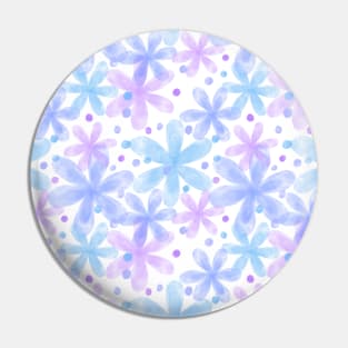 Loose soft pastel watercolor purple and pink romantic flowers pattern Pin