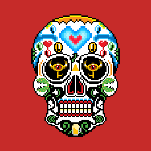 8-Bit Sugar Skull by DrinkIN GeekOUT Armor Shop