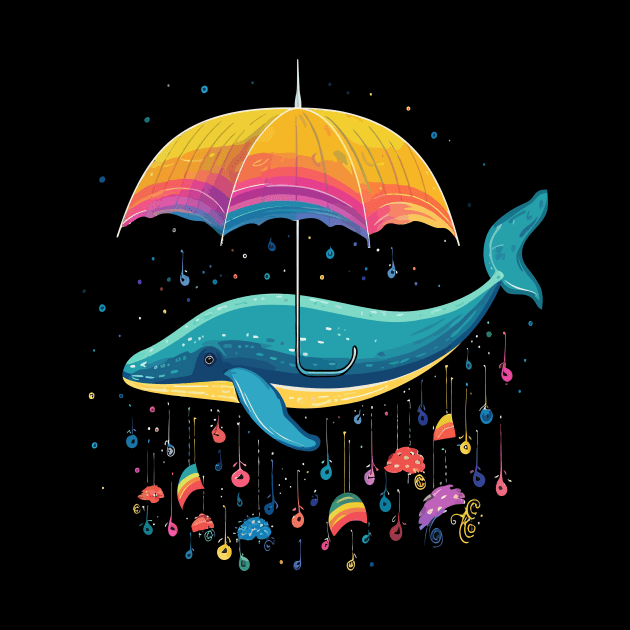 Whale Rainy Day With Umbrella by JH Mart