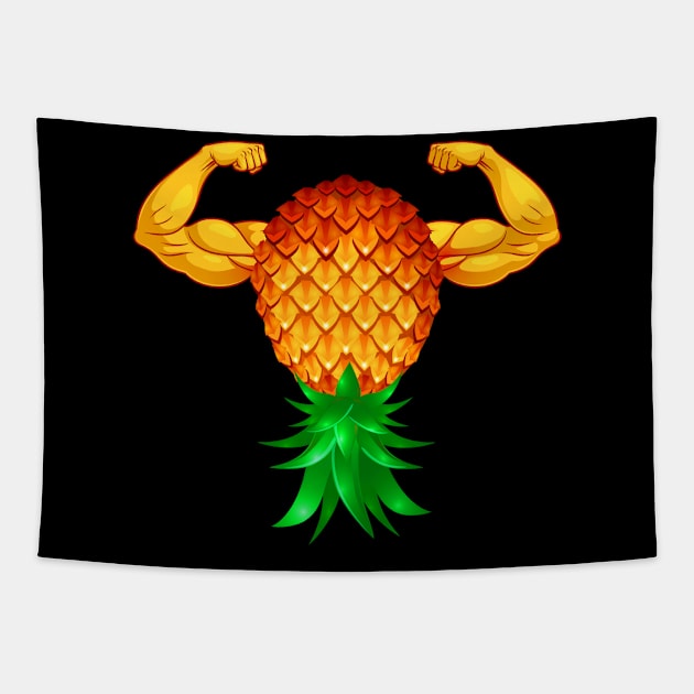 Swinger Upside Down Pineapple Bodybuilder Strong Arms Tapestry by LemoBoy