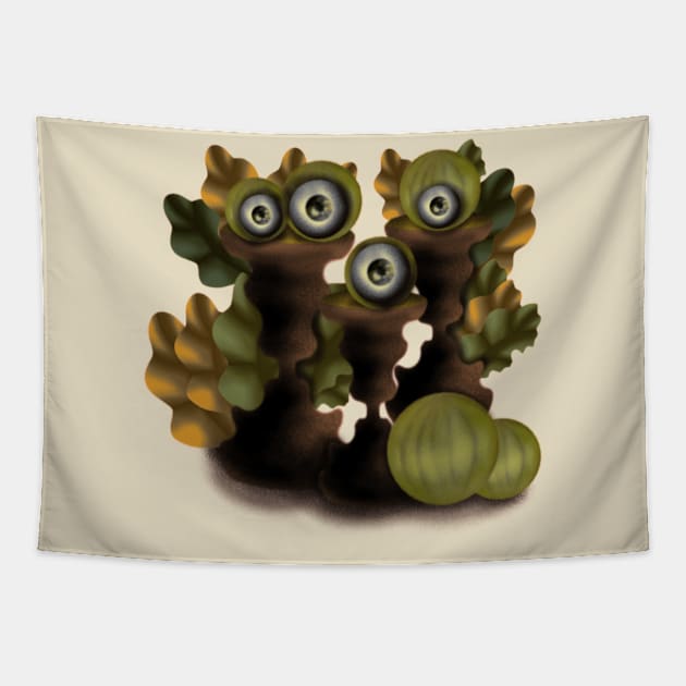 Monster pumpkin in the table Tapestry by fslaf