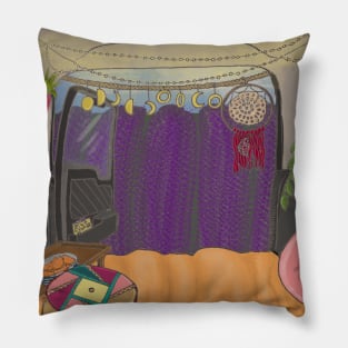 Camper Van Life - purple view Pillow