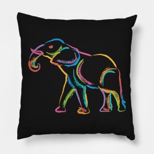 Rainbow Elephant Pillow