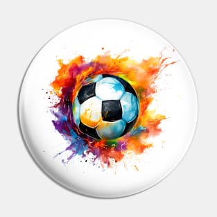 Colorful Flaming Soccer Ball Pin