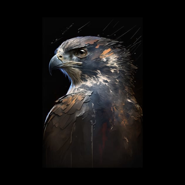 Eagle Portrait Animal Nature Wildlife Dark Painting Wild Spirit Bird by Cubebox