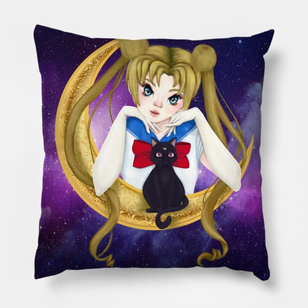 Universe Moon Pillow by IoVorro