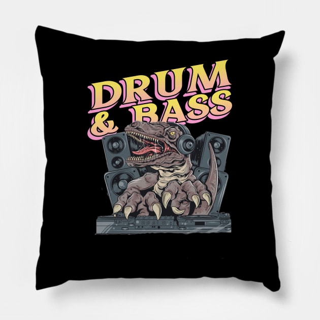 DRUM & BASS (dino dj) Pillow by DISCOTHREADZ 