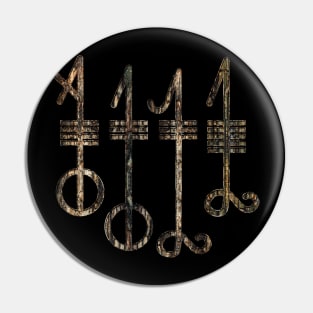 Svefnthorn  symbol - wooden texture Pin