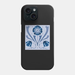 Art Nouveau floral pattern on light blue Phone Case