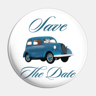 Save the Date vintage wedding car Pin