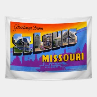 Greetings from St. Louis, Missouri - Vintage Large Letter Postcard Tapestry