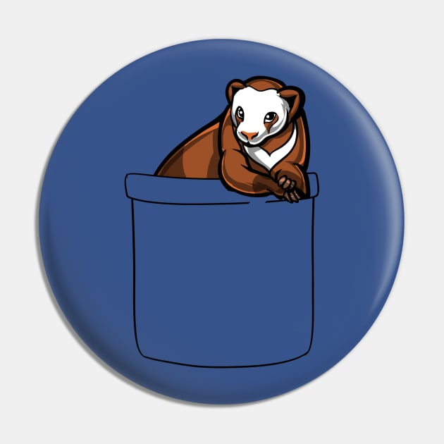 Ferret Pocket Cute Weasel Pet Lover Pin by underheaven