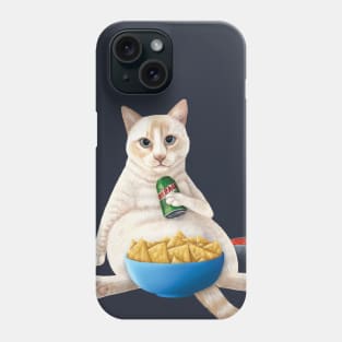 Flame point siamese - Couch Potato Cat with chips and a soda Phone Case