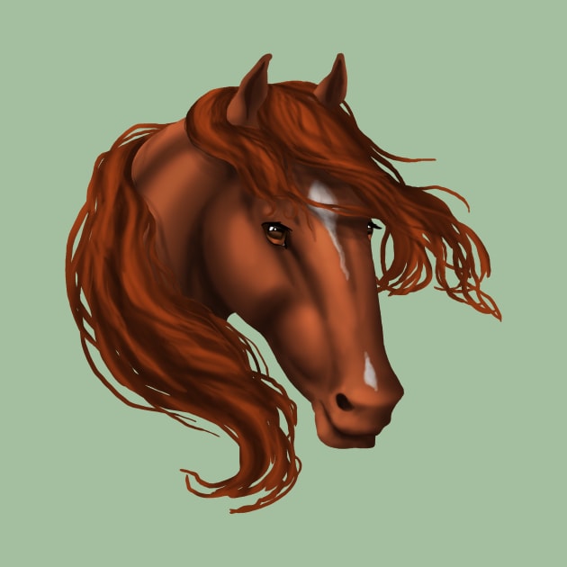 Horse Head - Sorrel Star Snip by FalconArt