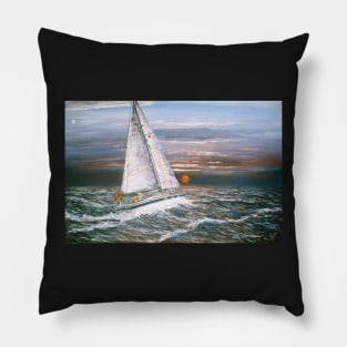 MAID OF MORAIRA SAILING FROM IBIZA TO MORAIRA SPAIN Pillow